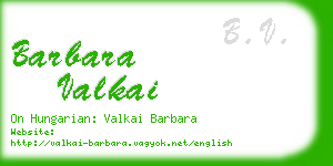 barbara valkai business card